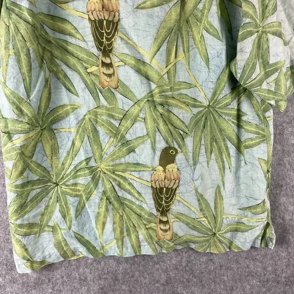 Tommy Bahama Linen Camp Shirt Mens XL Button Up Tropical Parrot Aloha Hawaiian - Picture 13 of 15